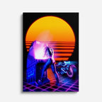 cuadro canvas experiencia sci fi neón retro vertical