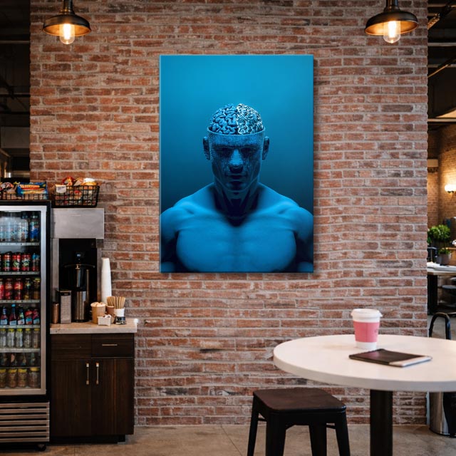 cuadro canvas experiencia sci fi cerebro expandido vertical