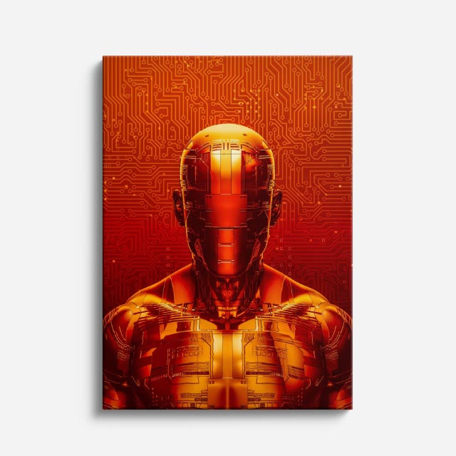 cuadro canvas experiencia sci fi hombre cibernético vertical