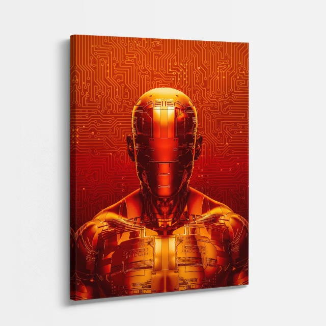 cuadro canvas experiencia sci fi hombre cibernético vertical
