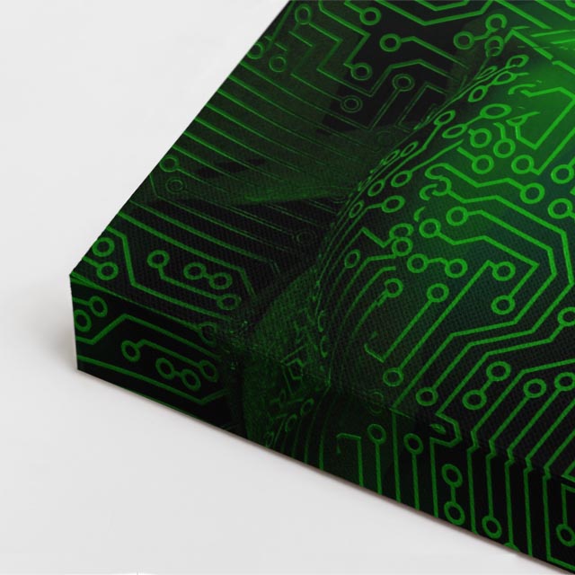 cuadro canvas experiencia sci fi entidad verde vertical