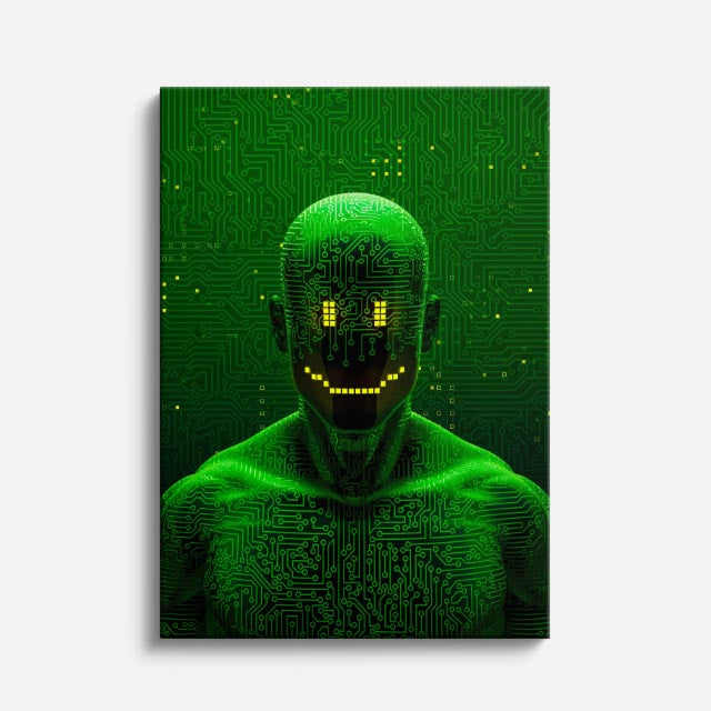 cuadro canvas experiencia sci fi entidad verde vertical