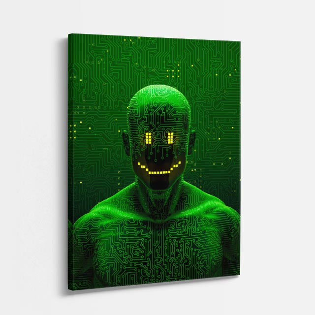 cuadro canvas experiencia sci fi entidad verde vertical