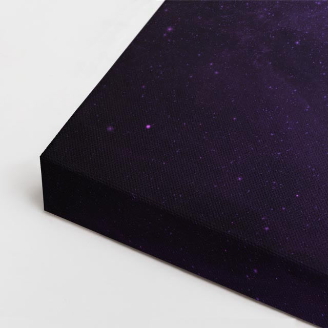 cuadro canvas galaxias y planetas nebulosa violeta horizontal