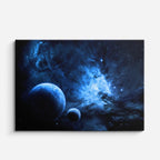 cuadro canvas galaxias y planetas profundidad celeste horizontal