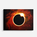 cuadro canvas galaxias y planetas eclipse carmesí horizontal