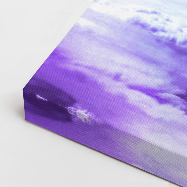 cuadro canvas galaxias y planetas horizonte violeta horizontal