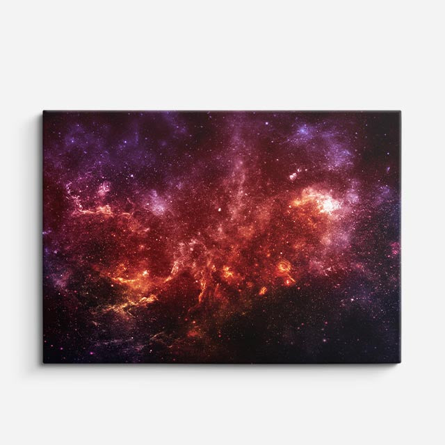 cuadro canvas galaxias y planetas nebulosa ígnea horizontal