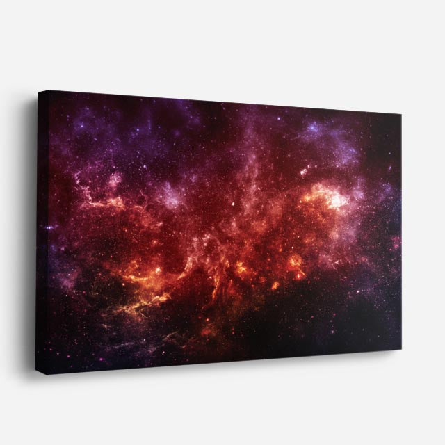 cuadro canvas galaxias y planetas nebulosa ígnea horizontal