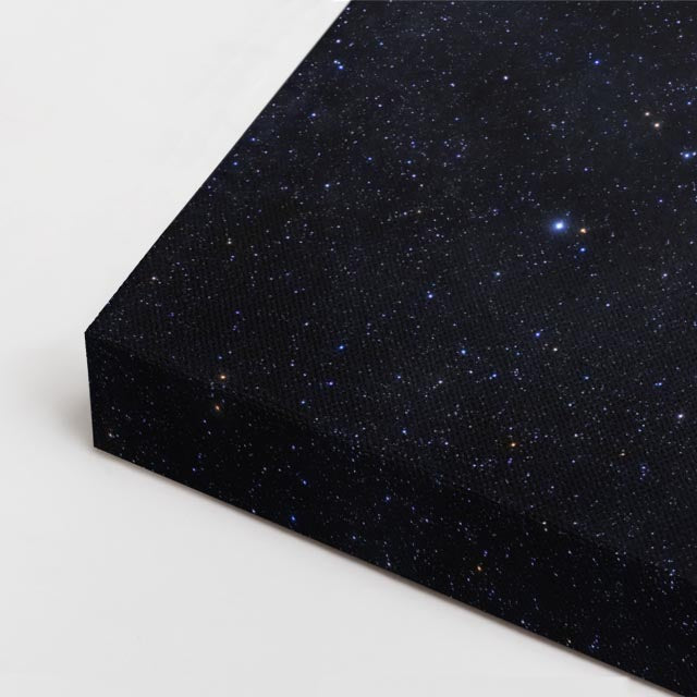 cuadro canvas galaxias y planetas luna plateada horizontal