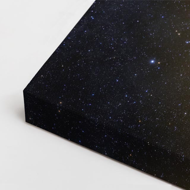 cuadro canvas galaxias y planetas sol dorado horizontal