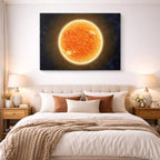 cuadro canvas galaxias y planetas sol dorado horizontal