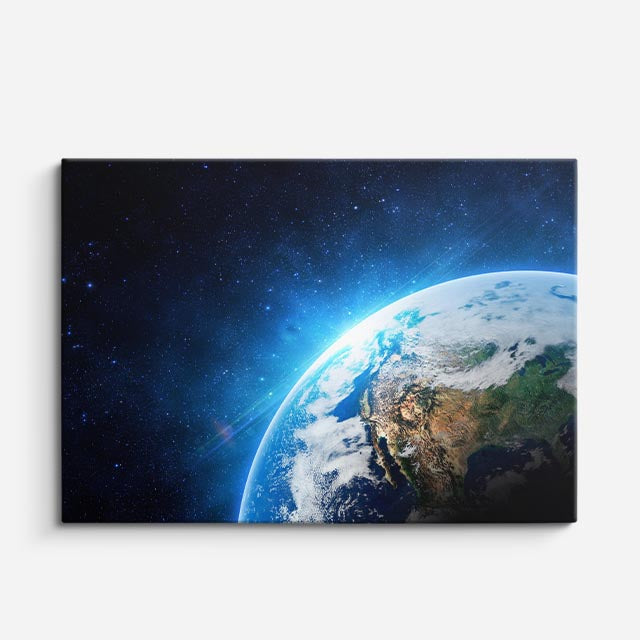cuadro canvas galaxias y planetas orilla del mundo horizontal