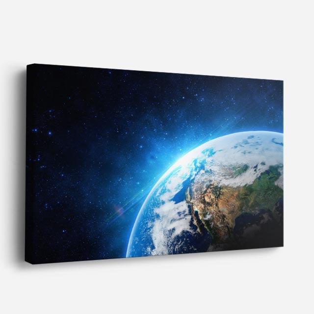 cuadro canvas galaxias y planetas orilla del mundo horizontal