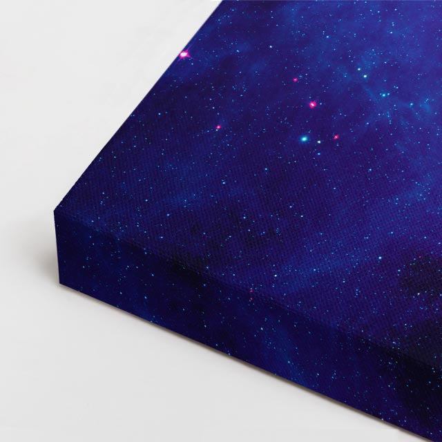 cuadro canvas galaxias y planetas nebulosa turquesa horizontal