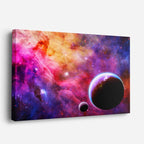 cuadro canvas galaxias y planetas fuego galáctico horizontal