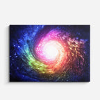 cuadro canvas galaxias y planetas espiral luminosa horizontal