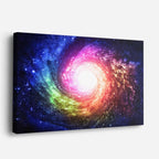 cuadro canvas galaxias y planetas espiral luminosa horizontal