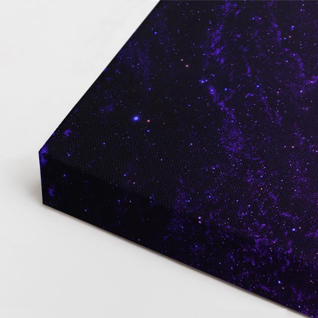 cuadro canvas galaxias y planetas vórtice púrpura horizontal
