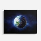 cuadro canvas galaxias y planetas tierra suspendida horizontal