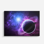 cuadro canvas galaxias y planetas anillos eléctricos horizontal