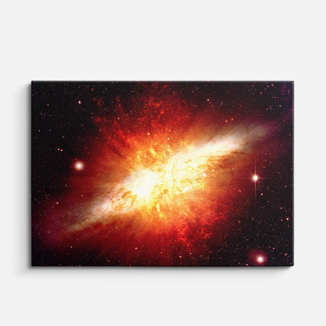 cuadro canvas galaxias y planetas explosión solar horizontal