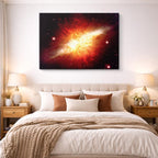 cuadro canvas galaxias y planetas explosión solar horizontal