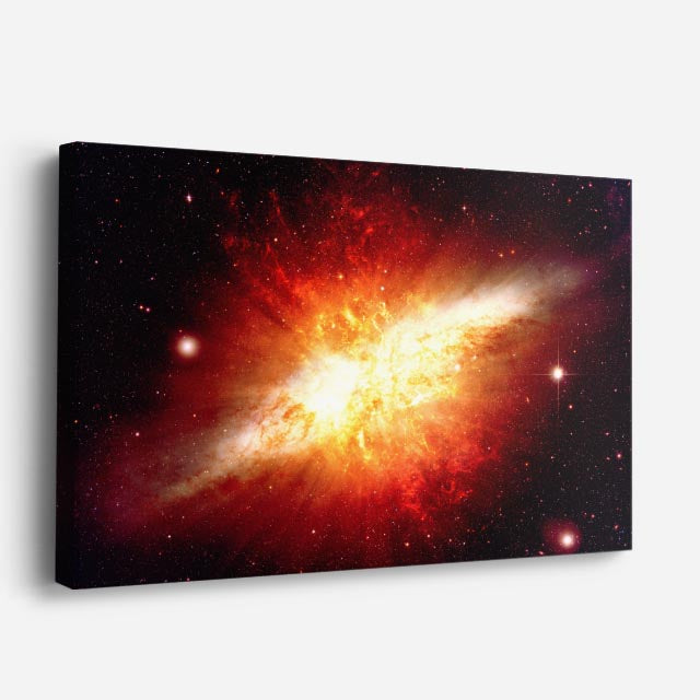cuadro canvas galaxias y planetas explosión solar horizontal