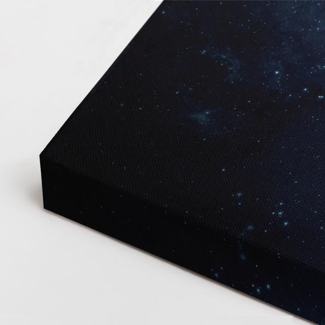 cuadro canvas galaxias y planetas tierra azul horizontal