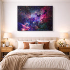 cuadro canvas galaxias y planetas polvo de estrellas horizontal