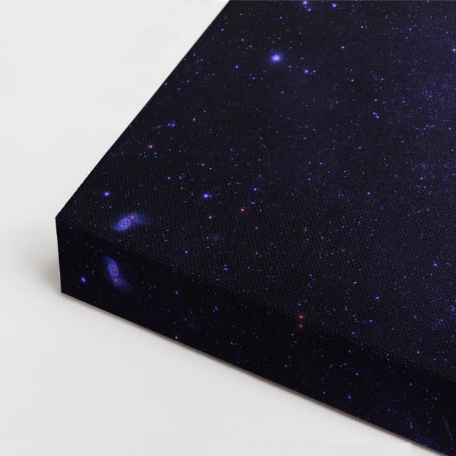 cuadro canvas galaxias y planetas espiral azul horizontal