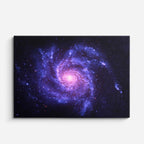 cuadro canvas galaxias y planetas espiral azul horizontal
