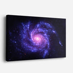 cuadro canvas galaxias y planetas espiral azul horizontal