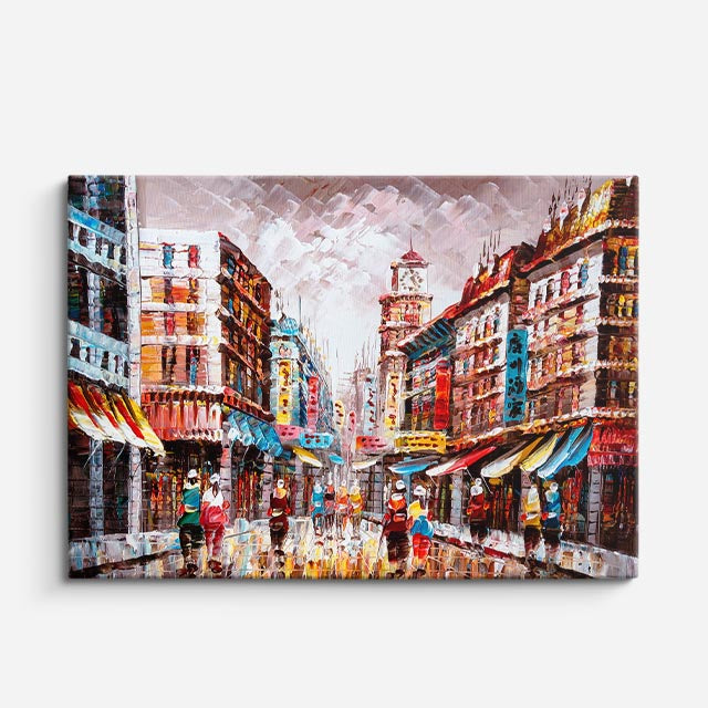 cuadro canvas arte y estilo calle europea vibrante horizontal