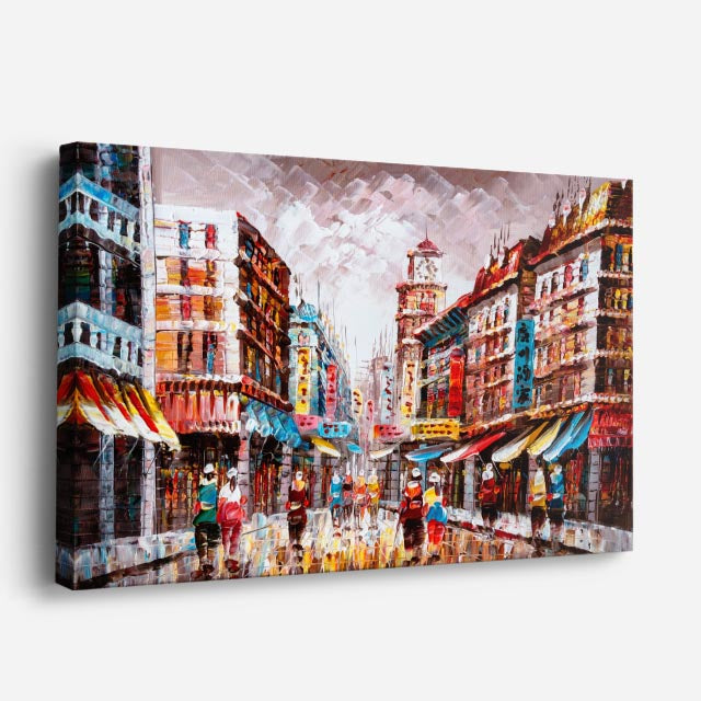 cuadro canvas arte y estilo calle europea vibrante horizontal
