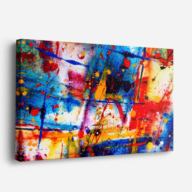 cuadro canvas arte y estilo explosion abstracta multicolor horizontal