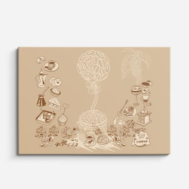 cuadro canvas café cafe en tinta horizontal