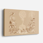 cuadro canvas café cafe en tinta horizontal