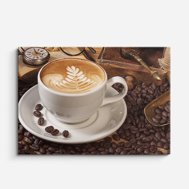 cuadro canvas café latte dorado horizontal
