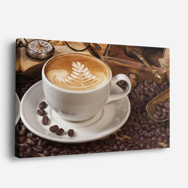 cuadro canvas café latte dorado horizontal