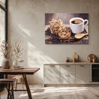 cuadro canvas café cafe y galletas horizontal