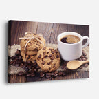 cuadro canvas café cafe y galletas horizontal