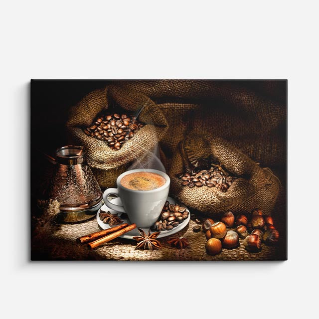 cuadro canvas café aroma de cafe horizontal