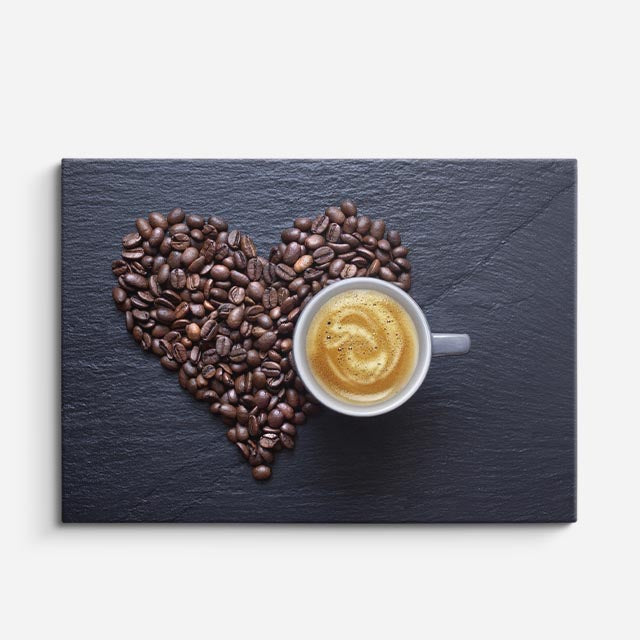 cuadro canvas café corazon latte horizontal