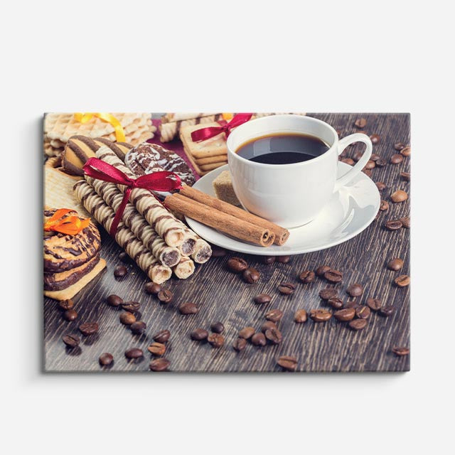 cuadro canvas café mesa de cafe horizontal