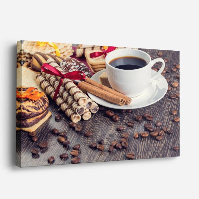 cuadro canvas café mesa de cafe horizontal