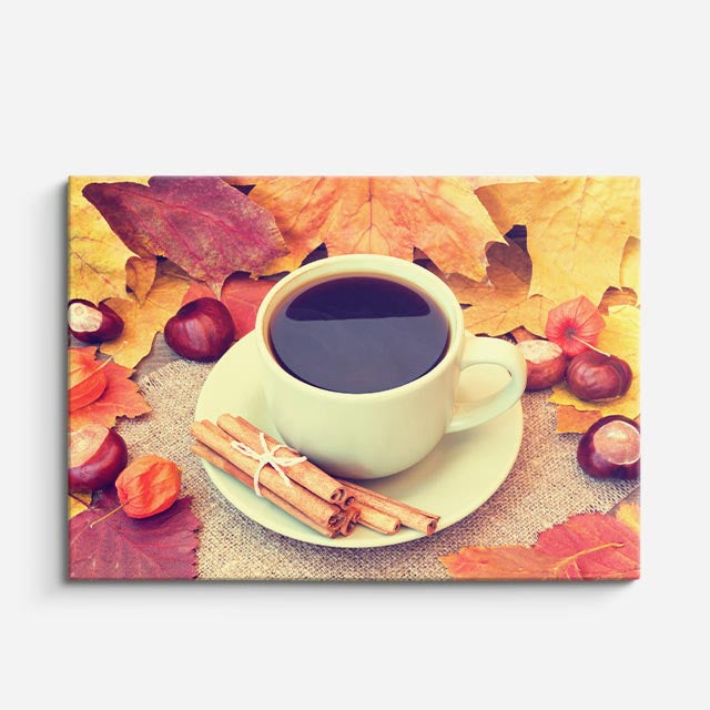 cuadro canvas café taza otonal horizontal