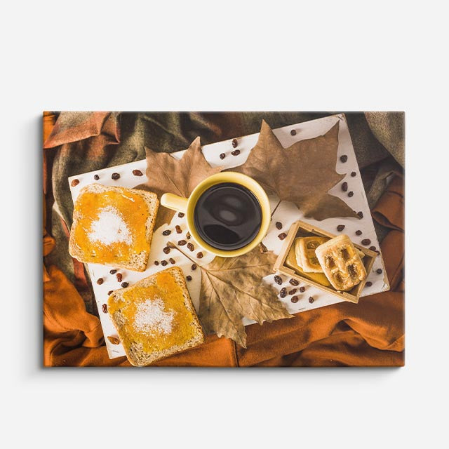 cuadro canvas café waffles y cafe horizontal