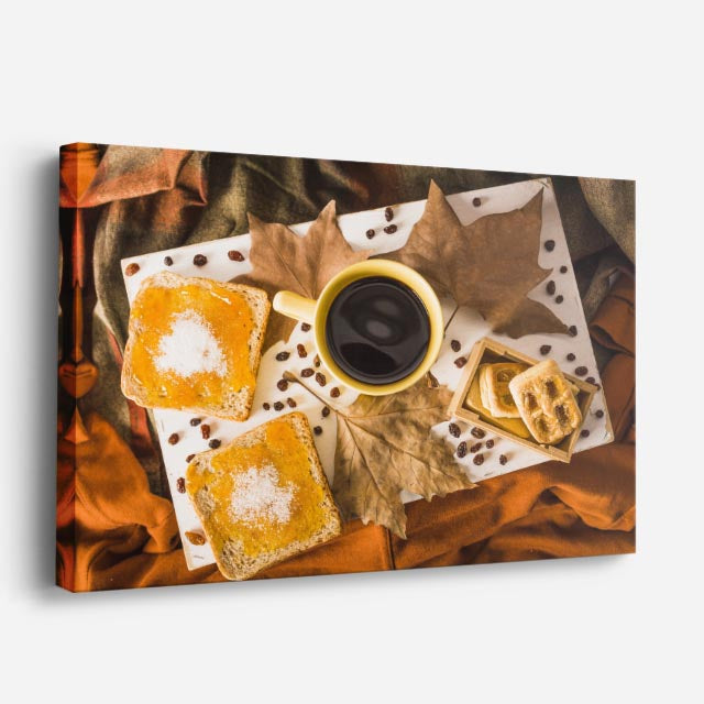 cuadro canvas café waffles y cafe horizontal