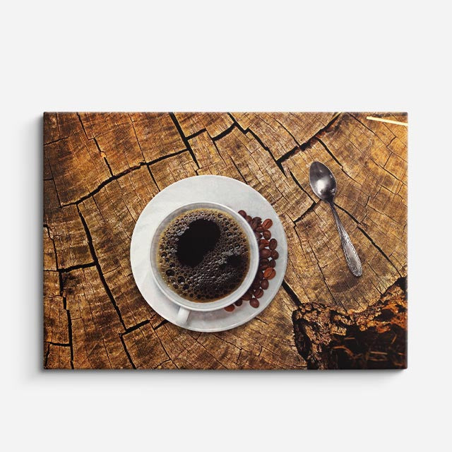 cuadro canvas café cafe de madera horizontal